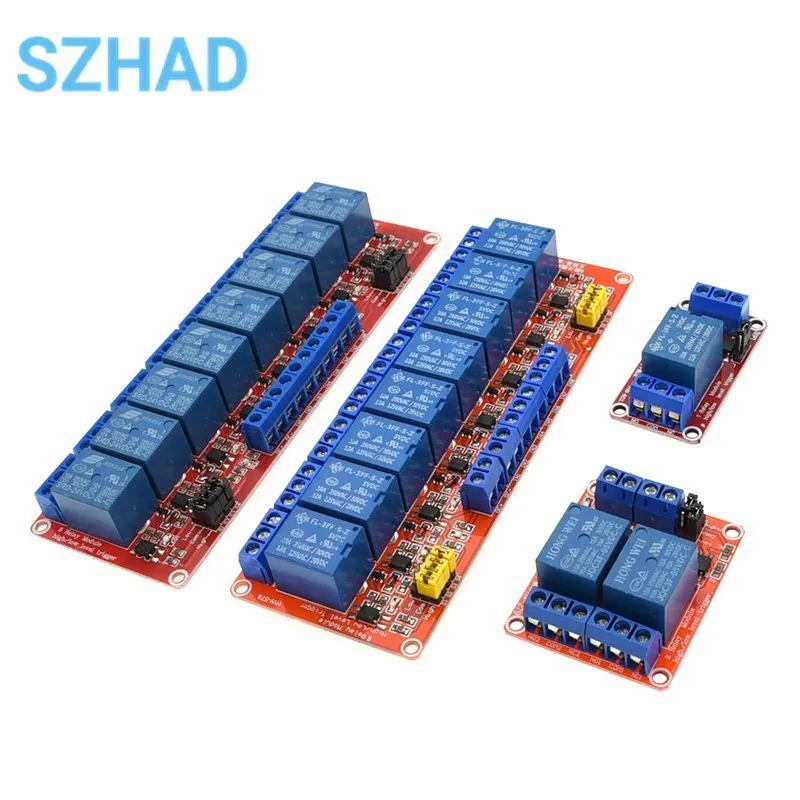 1 2 4 8 Channel 5V 12V 24V Relay Module Board Shield with Optocoupler Support High and Low Level Trigger for Arduino