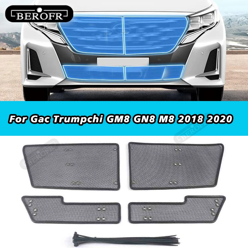 Front Middle Grille Insetc Screeing Net Guard Mesh Trims Cover For Gac Trumpchi GM8 2018-2020