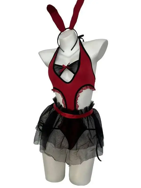 Sexy Fiery Hollow Out malla empalme vestido con cuello colgante sin espalda escote en V profundo sin mangas ropa de discoteca vestido puro deseo encantador HWA2