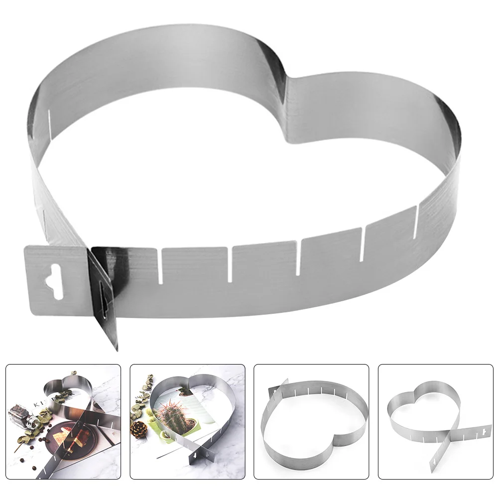 

Heart-Shaped Adjustable Stainless Steel Cake Ring Reusable Non-Stick Baking Mold Multi-Function Mousse Tool Mousse Mold