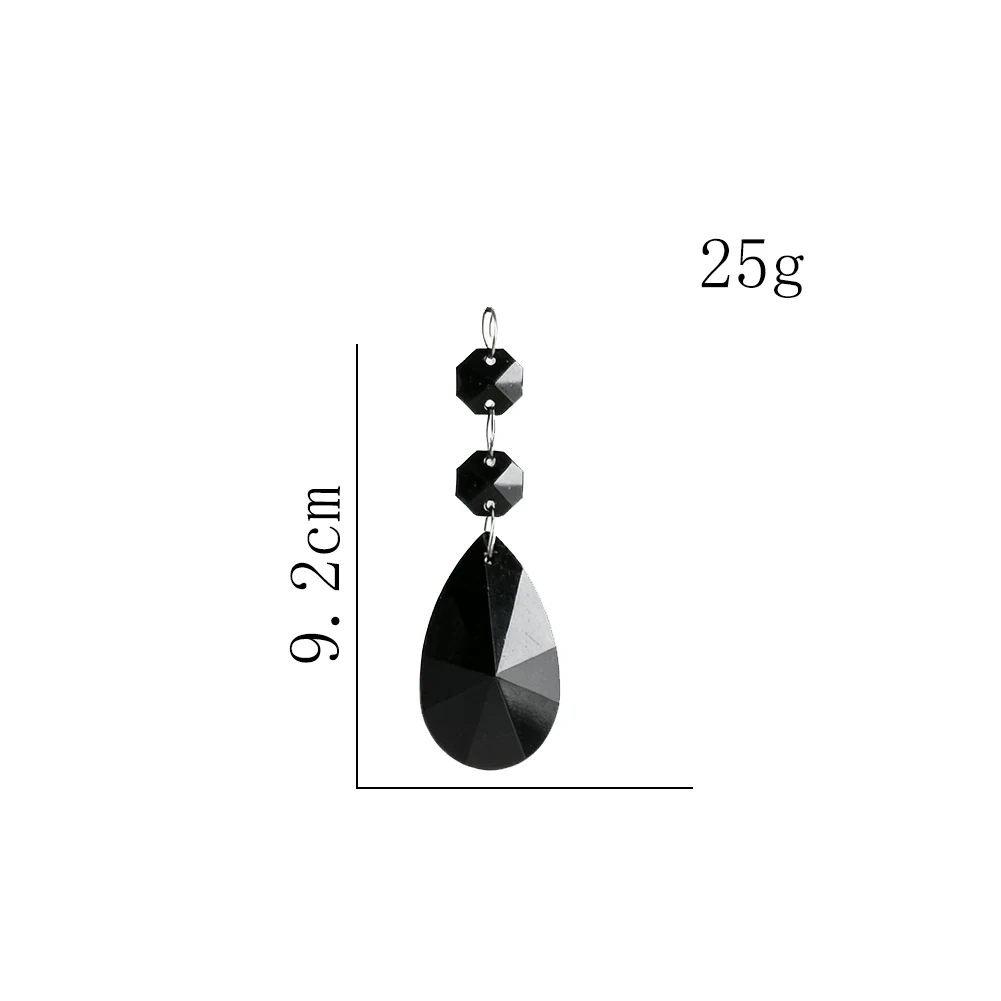Black Teardrop Geometric Pendant Multi-faceted Cut Design Lighting Fixture Accessory Hotel Living Room Decorative Hanging Piece