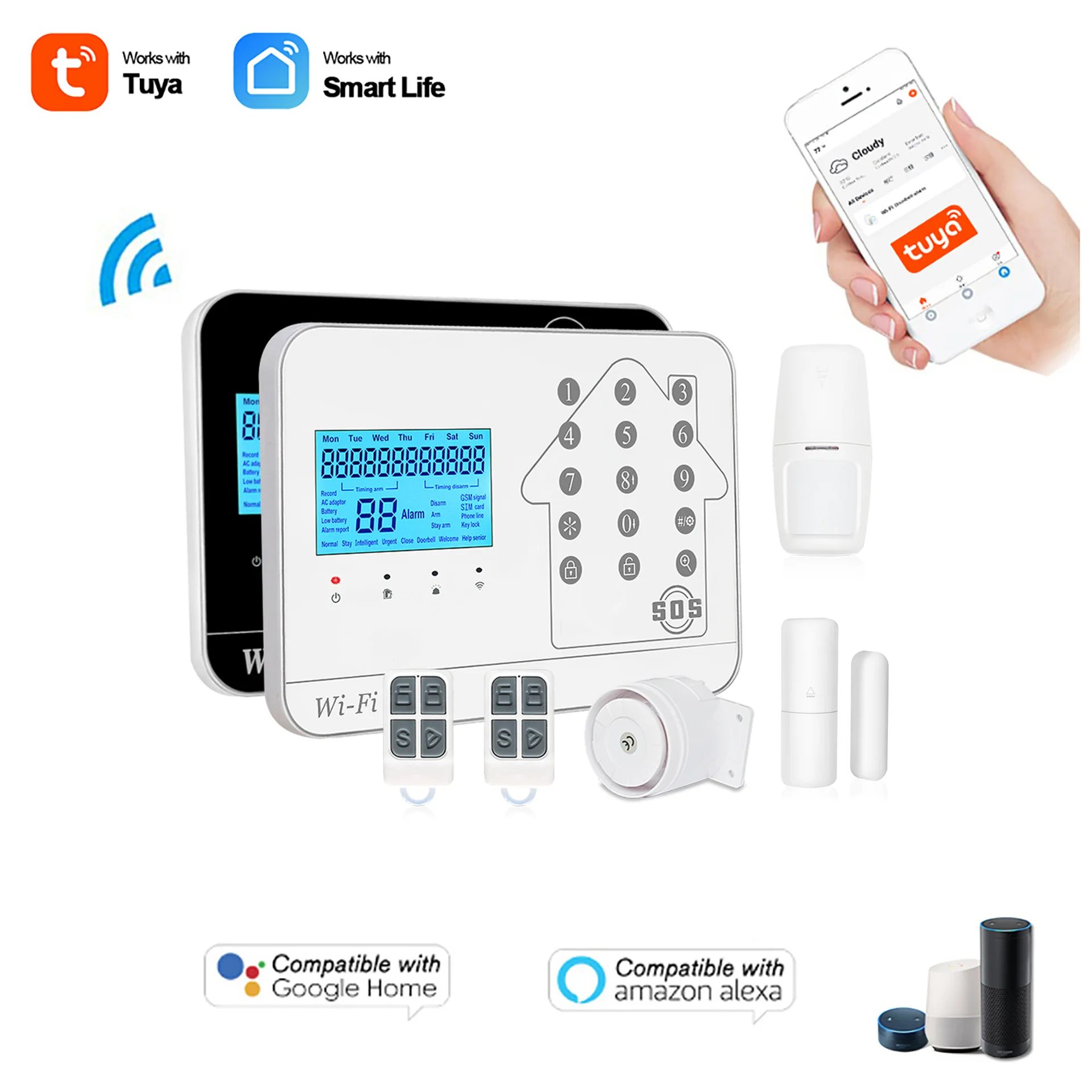 

WL-JT-99CF WIFI+GSM+PSTN Three-Network Anti-Theft Alarm APP Controls WiFi Alarm