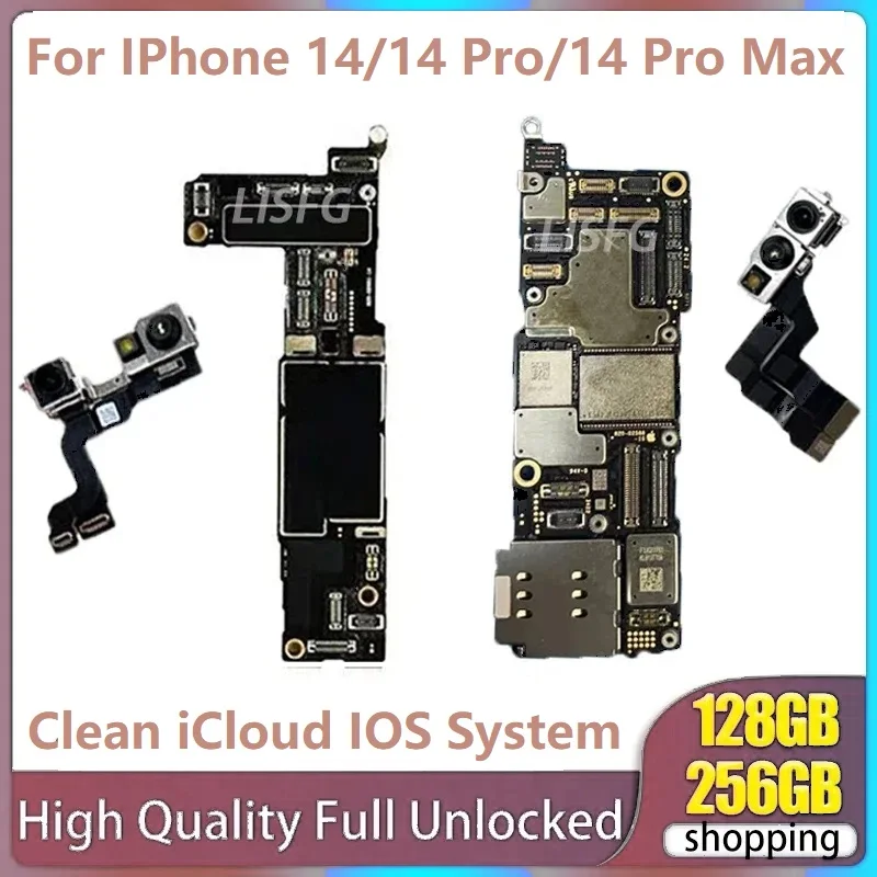 Fully Tested Authentic Mainboard For iPhone 14Pro 14 Pro Max Unlocked Motherboard With Face ID Cleaned iCloud Physic SIM Version