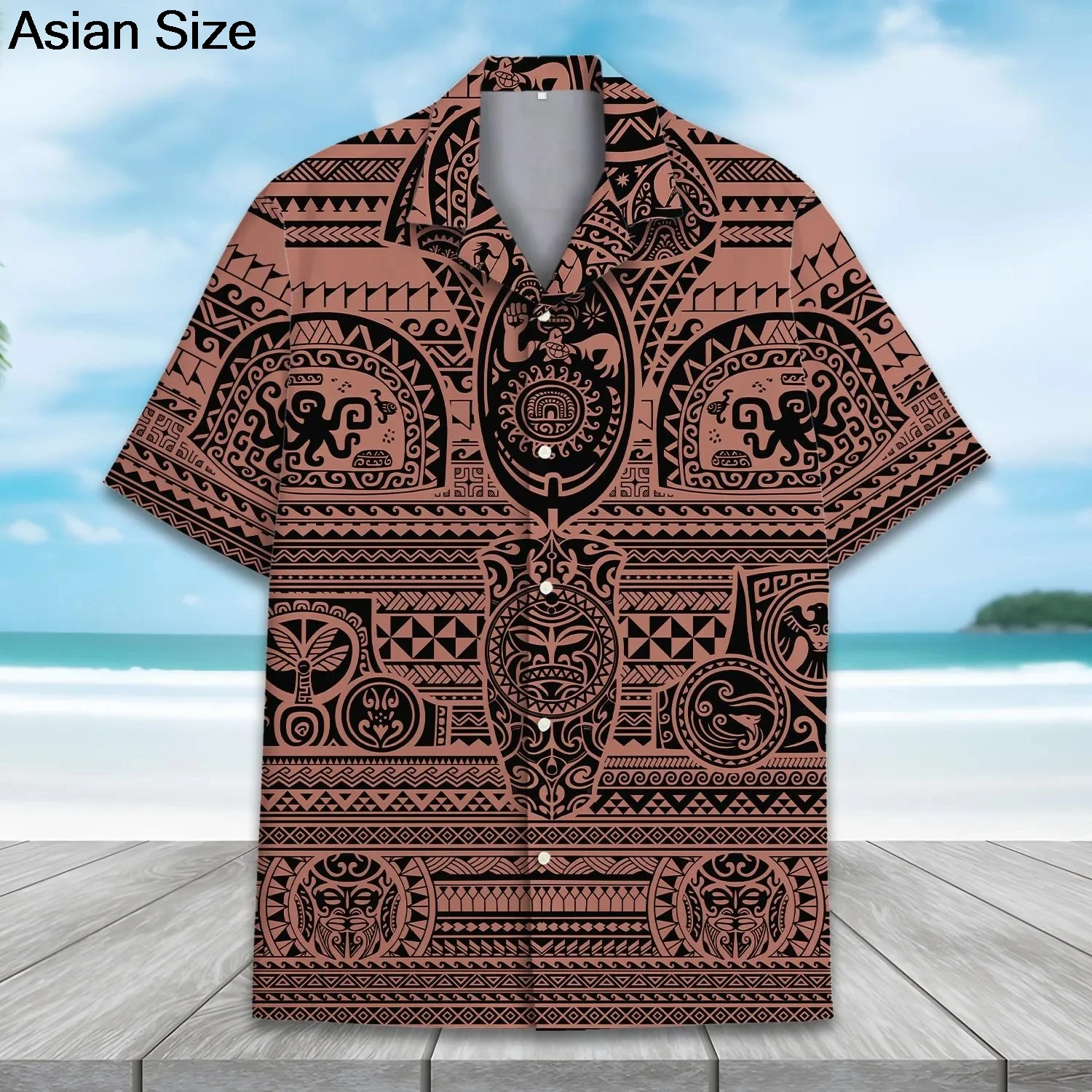 

Polynesian Tribal Tattoo Hawaiian Shirt For Men Women Youth Clothes Tiki Islander Aloha Shirt Summer Casual Short Sleeve Tops