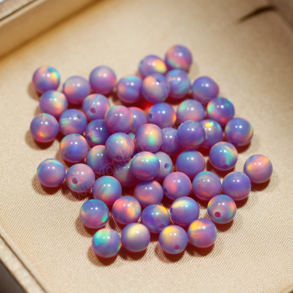 1 buah untuk setiap warna Opal manik-manik untuk membuat perhiasan 3mm-6mm sintetis Nebula Opal