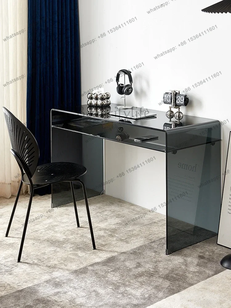 High-Grade Double-Layer Glass Desk Office Computer Book Home Small Apartment Simple Design Dressing Table