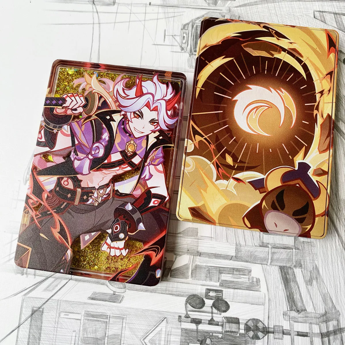 jogo-genshin-impact-arataki-itto-tijolo-acrilico-lembranca-anime-anime-stand-model-areia-movedica-mahjong-decoracao-colecao-presente