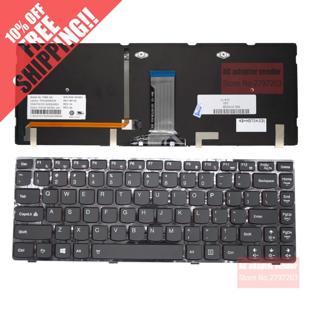 NEW Replace FOR LENOVO Y430P Y410P Y400N Y410N backlight laptop Built-in keyboard