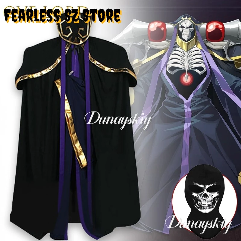 

Ove Ainz Lord Ooal платье косплей disfraz Хэллоуин скелет король наряд аниме персонаж плюшевое сценическое представление череп скелет