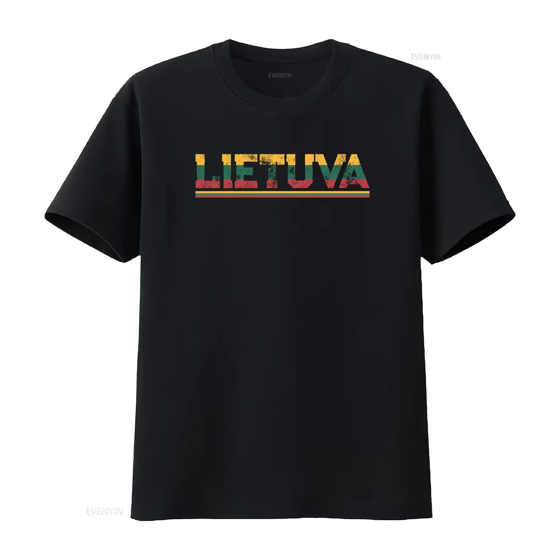 Lithuania T shirt Lietuva Patriotic Flag Coat of Arms vintage Washed Slightly homme designer clothes Top For Everyday Wear