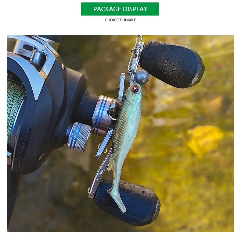 SUNMILE 2025 Neuer weicher Köder 6,5 cm Swimbait für Bass Pike Zander Snook Barsch Angelköder mit 3D-AUGEN JIG Head Rig Weicher Köder – Detail 3