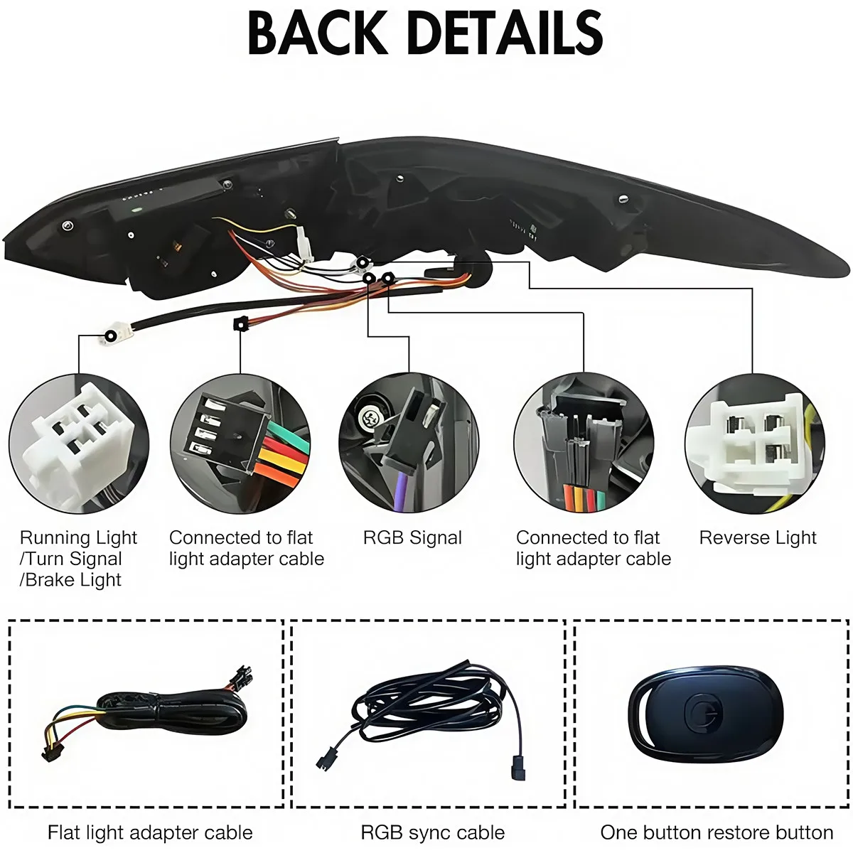 RGB مصباح ليد خلفي لتويوتا كامري SE LE XSE XLE TRD 2018 - 2023 مجموعة الضوء الخلفي مع إشارة الانعطاف المتتابعة 1 زوج مصباح خلفي #4