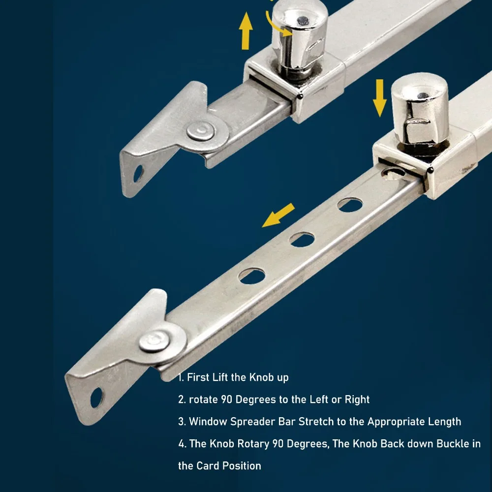 

Aluminum Stay Kit Manual Window Opener Rod Stainless Steel Heavy Duty Casement Window Hinge Windproof Design