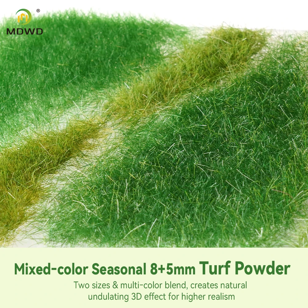 8mm-10mm Nylon Static Grass Fibers Model Grass Powder Multi-color Sand Table Diorama Railway Architectural Scene Layout Material