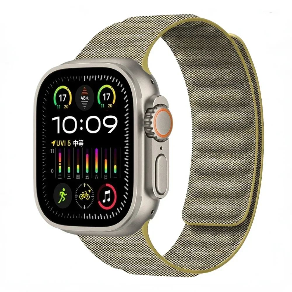 シリコンストラップ Apple watch ウルトラ 1/2 49mm10 42 ミリメートル 46 ミリメートル 9 8 7 45 ミリメートル 41 ミリメートル磁気ブレスレットリストバンド iwatch 6 5 SE 44/40 ミリメートル