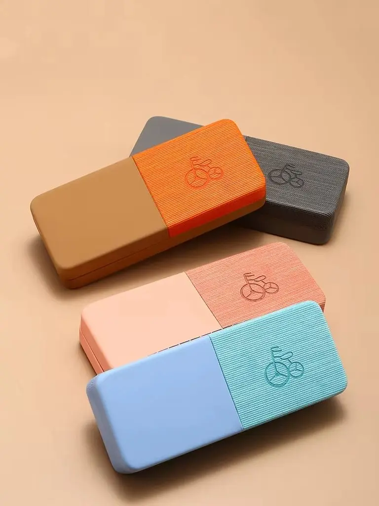 AliExpress NONE Portable Anti-Pressure Rectangular Hard-Shell Glasses Case, Fashionable Bicycle Pattern Glasses Storage Box