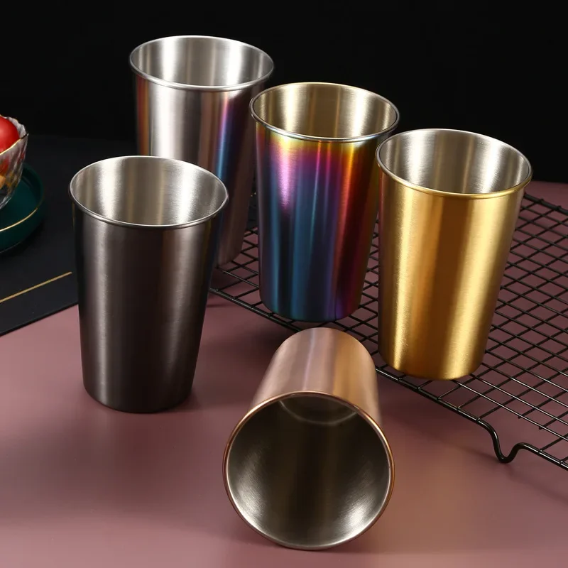 230/350/500ml  Beer Cups Household Office Bar Water Milk Mugs Kitchen Drinkware Drinks Coffee Tumbler TeaStainless Steel