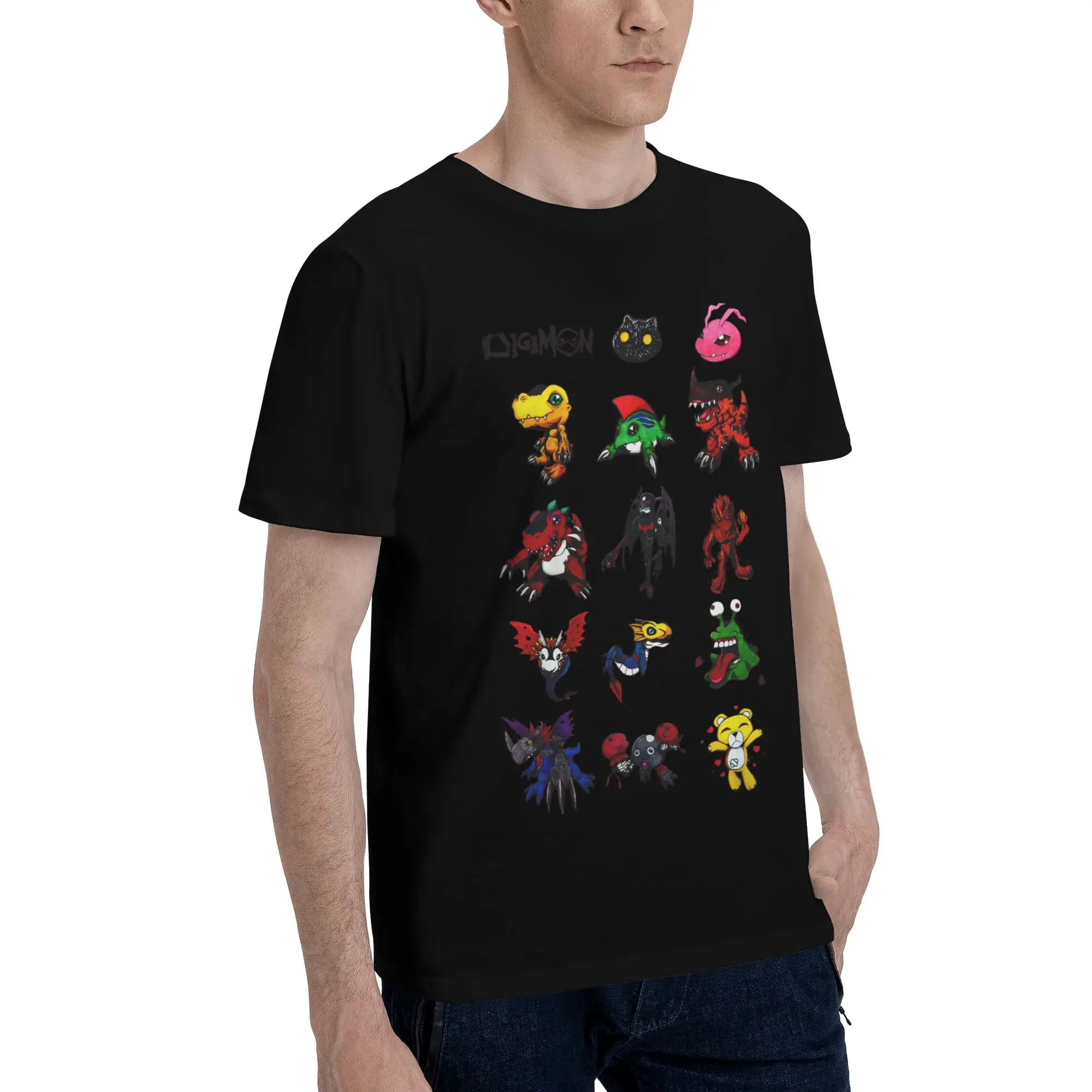 Digimon 17 Funny 100% Cotton T-Shirt Bandai Tops Tees For Men