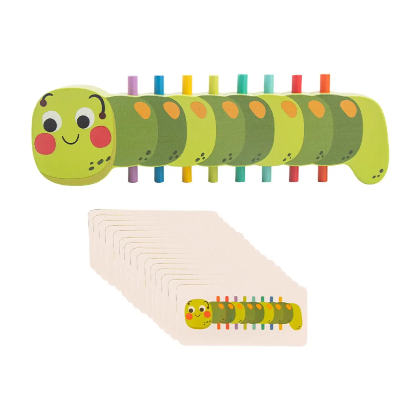 木製毛虫カラーマッチングおもちゃ色分類早期教育感覚教育玩具子供のためのパーティーの好意