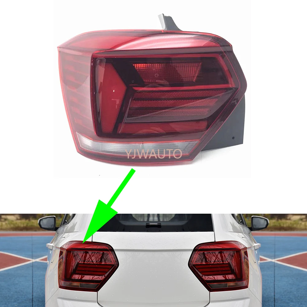 

For VW Polo 2019 2020 2021 2022 Car Taillight Assembly Auto Rear Back Lamp Brake Light Turn Signal Reversing Tail Light