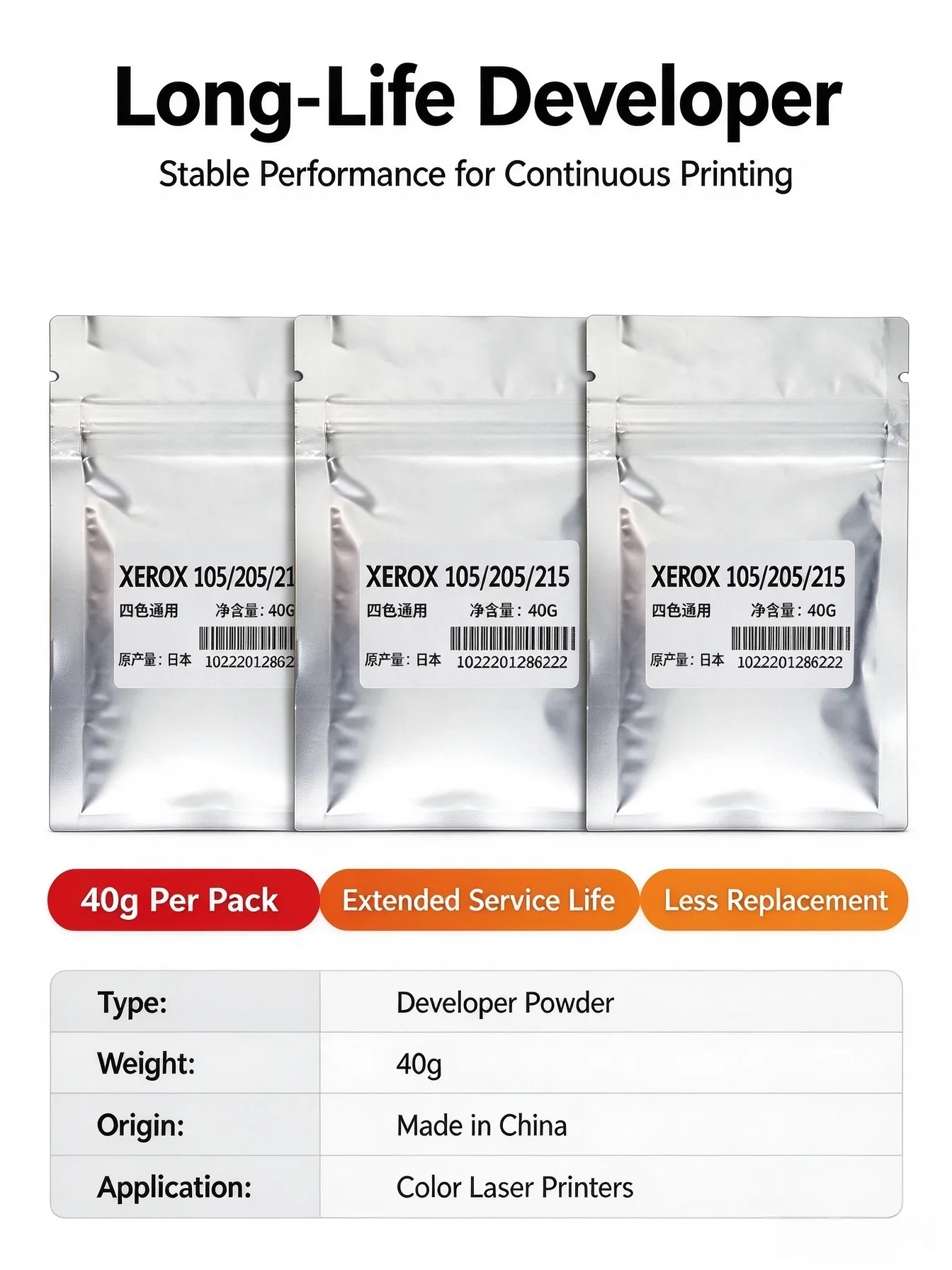 Refill Developer Toner For Xerox CP115 CP116 CP118 CP119 CM115 CM118 CM225 CM228 Color Printer,CP 115 118 225 Developer Powder