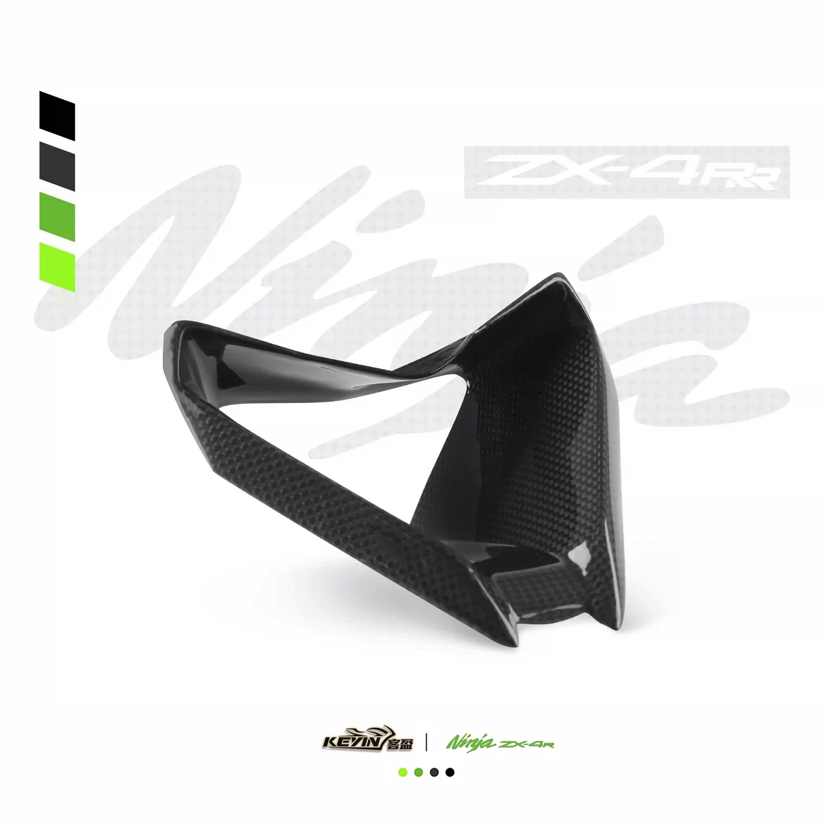 For KAWASAKI ZX4R ZX4RR ZX25R ZX-4R ZX-4RR Carbon Fiber Pattern Front Fairing Air Inlet Stamping Port Shell Cover Housing Guards