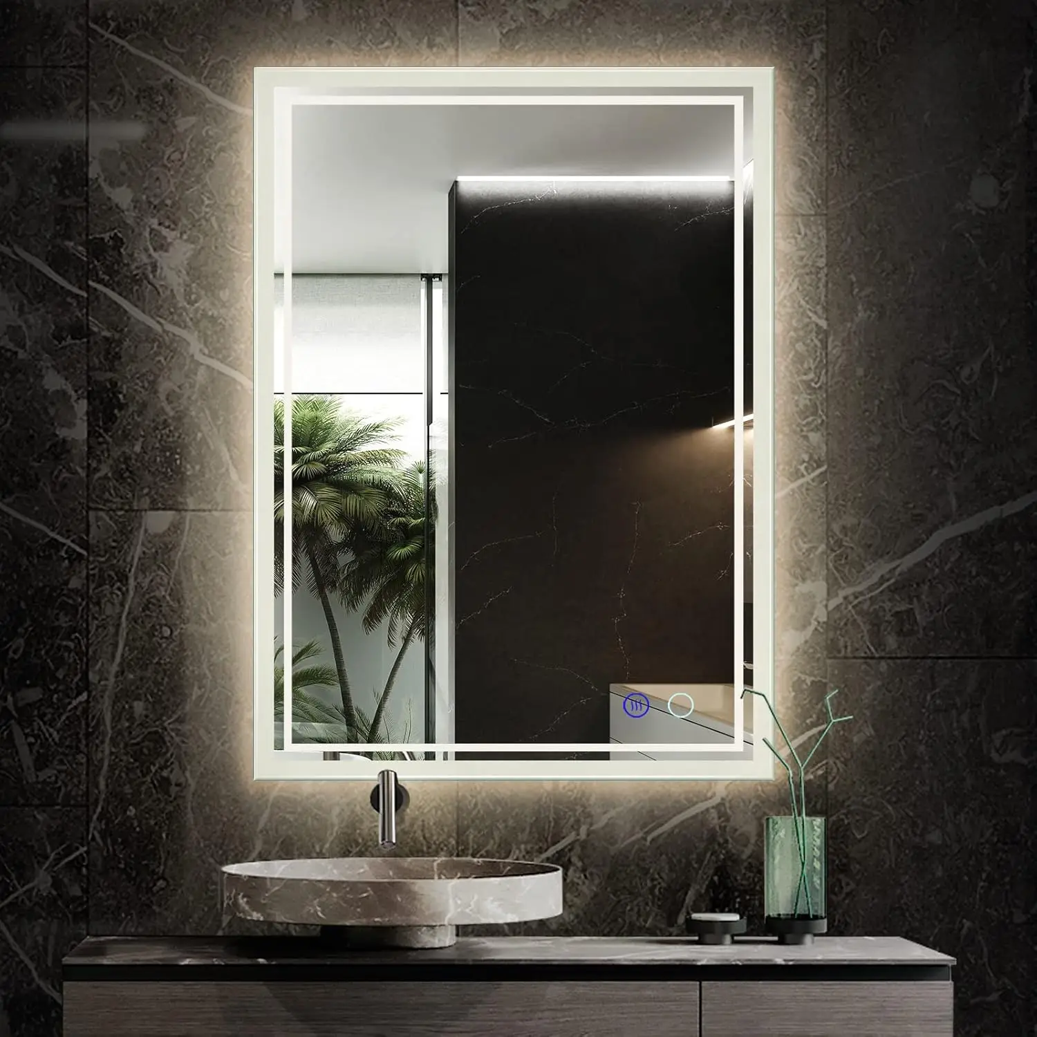 24X32 Led Bathroom Mirror,Led Mirror For Bathroom,Bathroom Mirror With Lights,Backlit Mirror,Anti-Fog,Dimmable,Cri90+,Touch