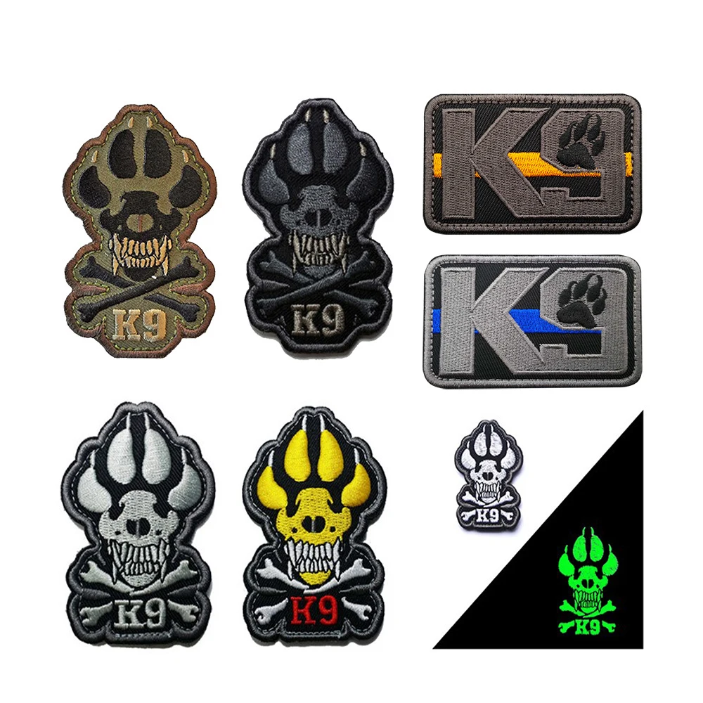 K9 Service Dog Be Kind to Dogs Patches IR Reflective Fastener PVC Rubber Embroidered Appliqued