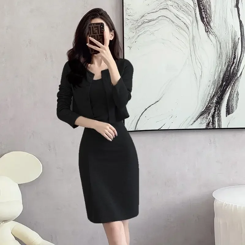 Female Outfits Sexy Mature Dress Women\'s Two Piece Set Long Sleeve Slim Fit Top and Bottom Full Chic Elegant Summer Clothes 2024