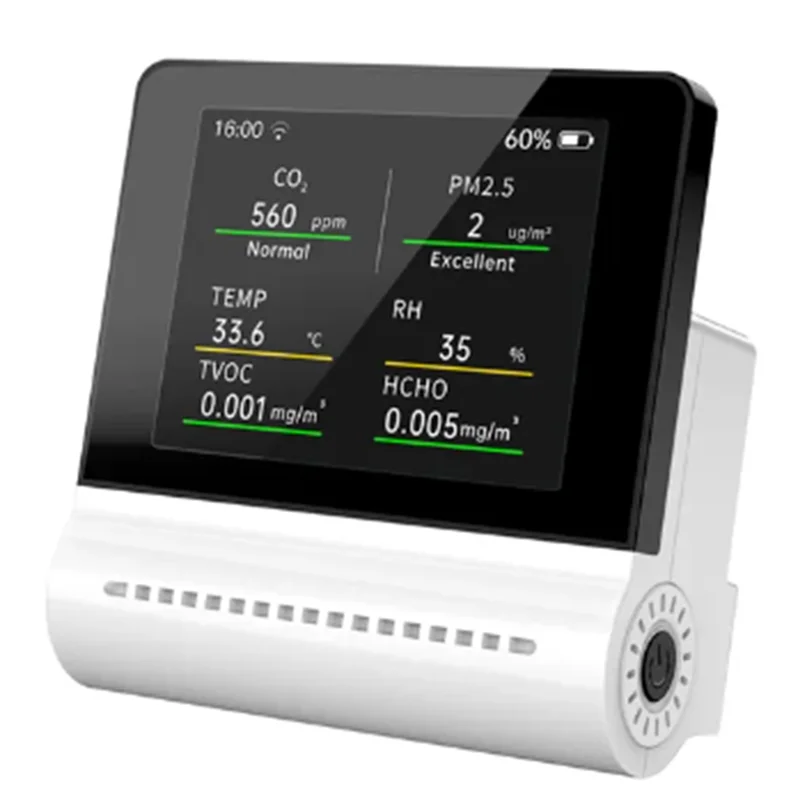 AK51-1 Set Air Quality Monitor Gas  Pm2.5 HCHO TVOC Co2 Temperature Humidity Multifunctional Capacitive Touch Screen