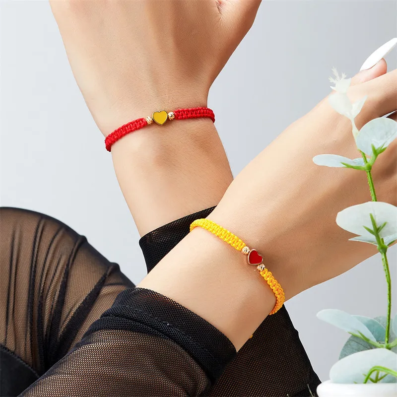 2er-Set mit farbenfrohen, herzförmigen, passenden Armbändern für Paare, Freundschaften, trendige Paar-Armbänder, Jahrestagsgeschenke zum Valentinstag – Detail 29