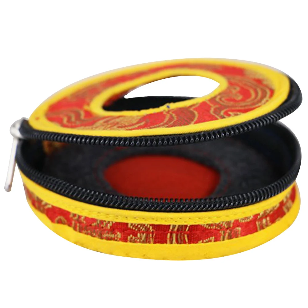 

Secure Meditation Bell Container Nepal Crafted Storage Pouch for Tingsha Cymbals Bell Case Tibetan Style Box Storage Bag