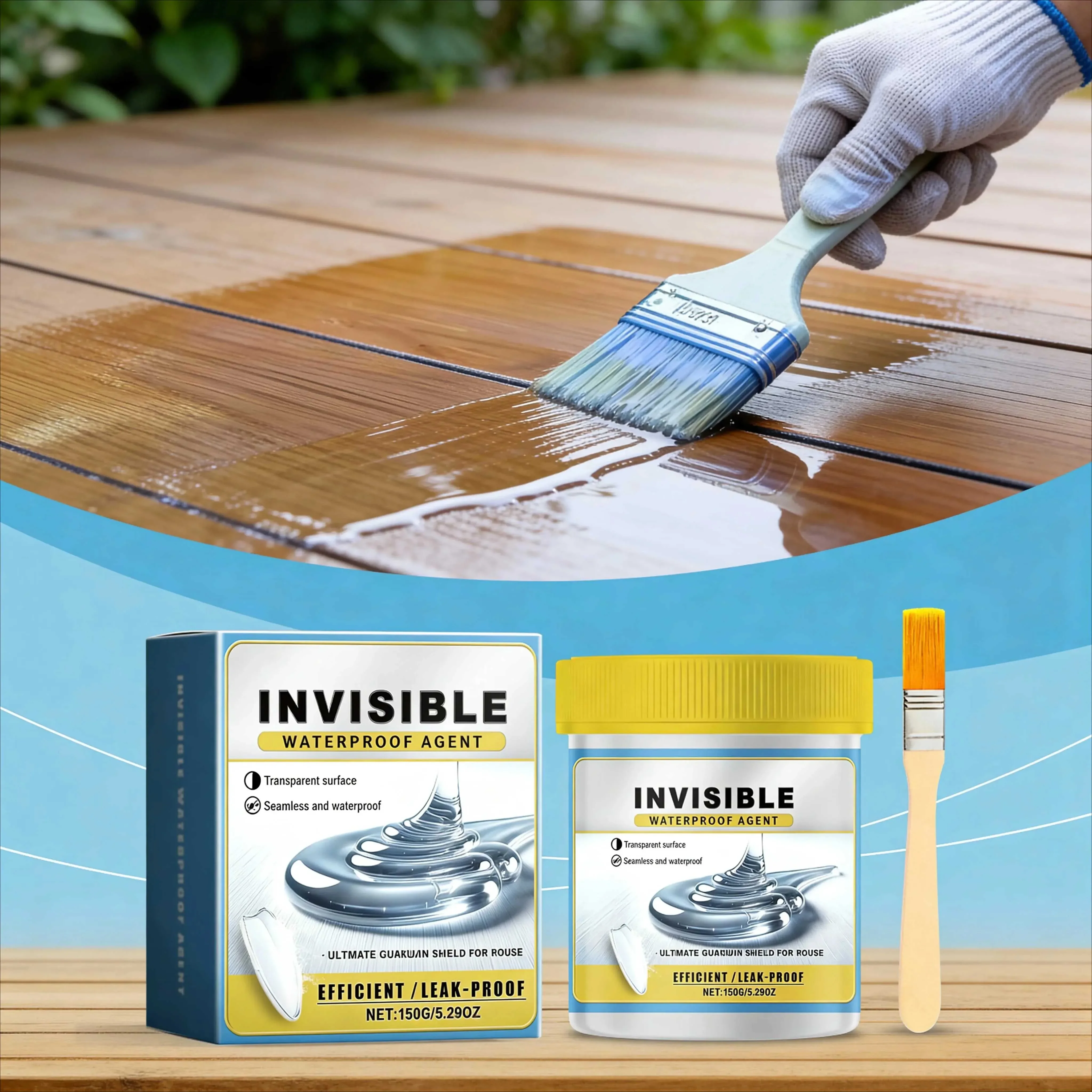 Transparent Waterproof Sealant with Brush Fast Drying Roof Leak Repair Bathroom Tile Concrete Wall DIY Home Waterproof Coating