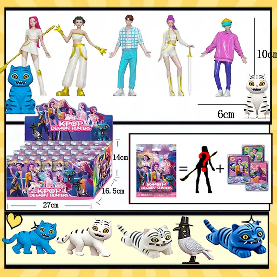 Juego de figuras de acción de cazadores de demonios Kpop, caja ciega Derpy Tiger Rumi Mira Zoey Sussy, muñecos coleccionables, regalos para seguidores