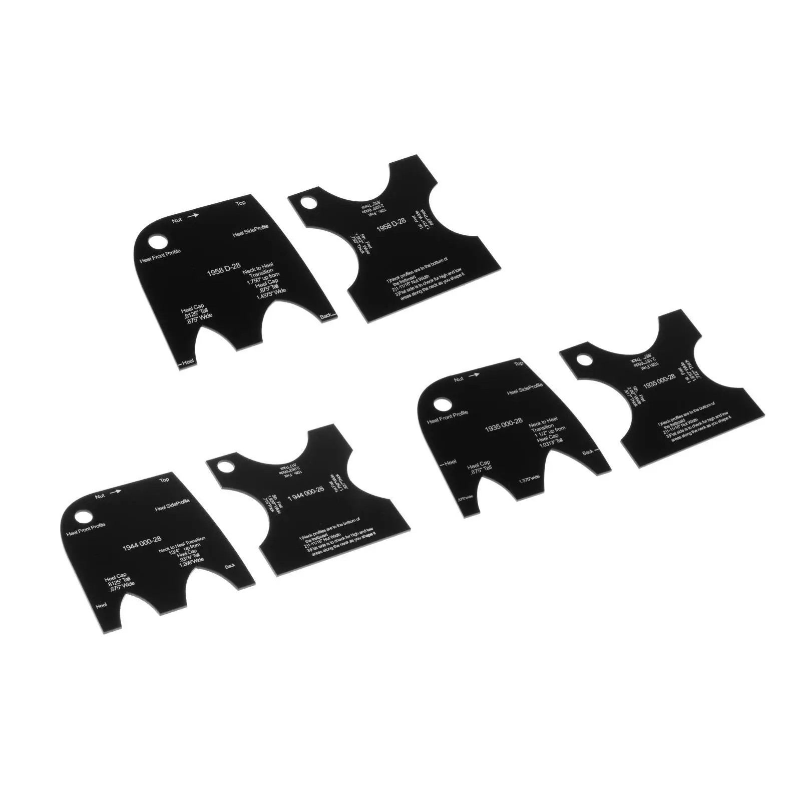 Neck Shaping Template Acrylic Guitar Fingerboard Mold Repair Reference Tool for Guitar Construction and Luthier Supplies