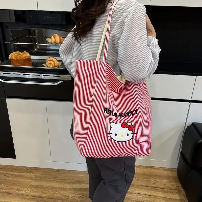 لطيف مرحبا كيتي حقيبة كروسبودي الأزرق شعرية حقيبة كتف فتاة سعة كبيرة شعرية حمل حقيبة أكياس التسوق المحمولة