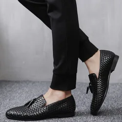 Italian Brand Men Shoes Formal Loafers Men Dress Shoes Oxford Sepatu Slip On Pria Wedding Men Shoes Elegant Chaussure Homme Bona