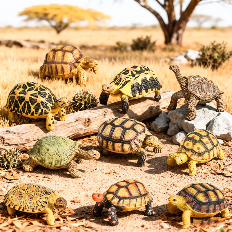 Oenux 파충류 동물 스타 터틀 거북이 지오클론 모델 피규어 액션 피규어 PVC 장식 교육용 어린이 장난감 선물