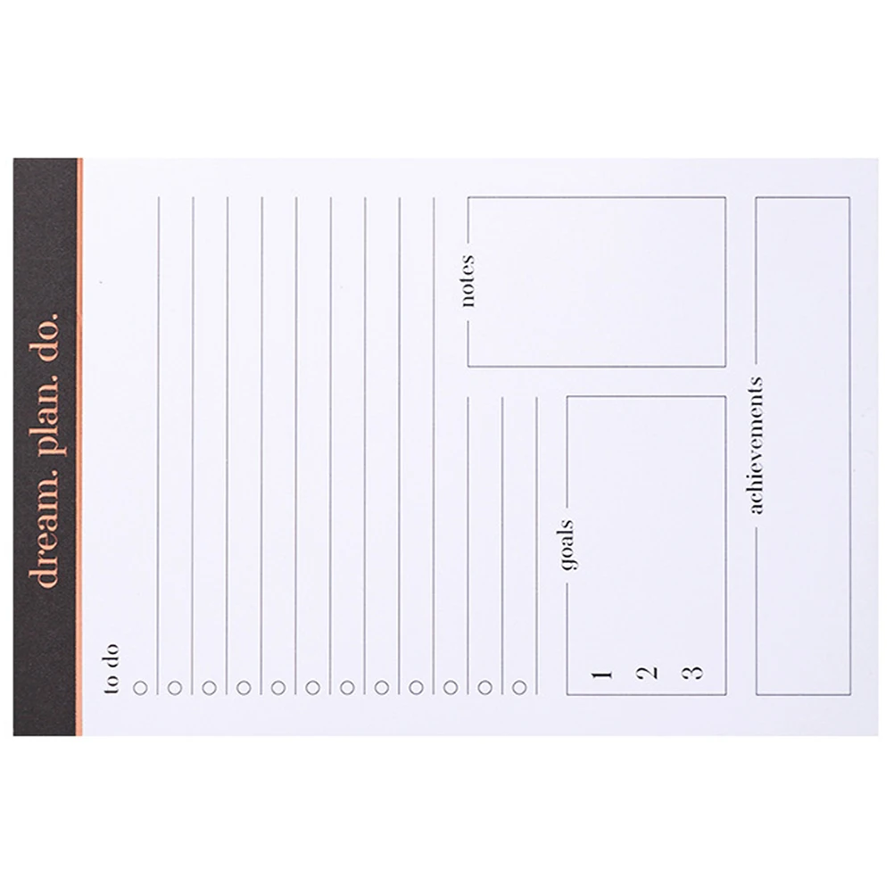 Learning Plan Book Daily Tear Off Notepad Time Management Grocery List Notebook Punch Planner Student Teacher Memo Pad Pregnancy