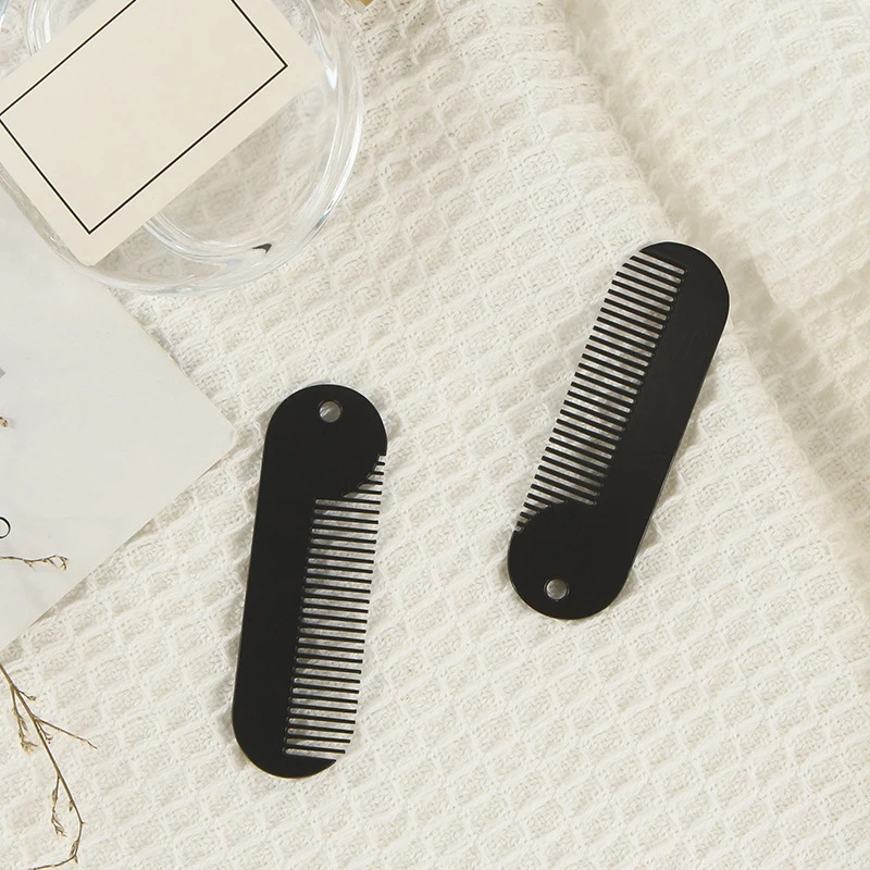 

mini pocket beard comb metal men's shaving brush portable trimming tool travel home mustard comb Special for real hair wigs
