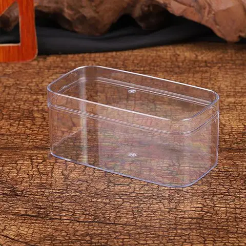 5 Pcs Clear Rectangle Small Storage Boxes with Lid Containers Display Boxes Favor Gift Box for Candy Pill Jewelry Christmas