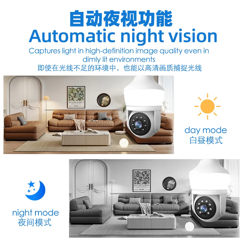 Caméra de surveillance intelligente pour la maison, haute définition, vision nocturne, moniteur monochrome à double prise, lumière convaincue, télécommande, nouveau