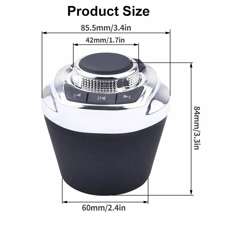 Универсальный беспроводной автомобильный руль в форме чашки со светодиодной подсветкой, 8 кнопок управления для Android, мультимедийный