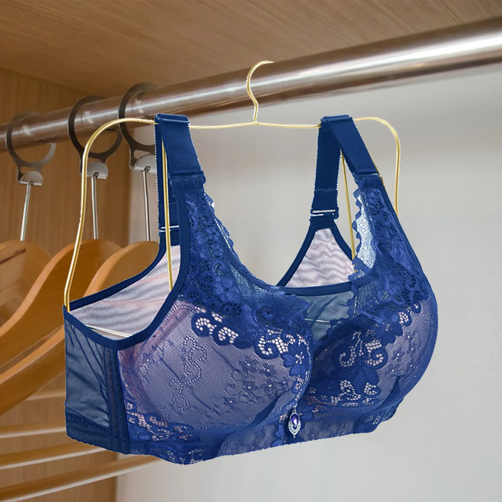 Golden Bra Display Hanger with Wire Mannequin for Retail Shops Strong Iron Build Gleaming Surface 3D Form Enhances Visibility