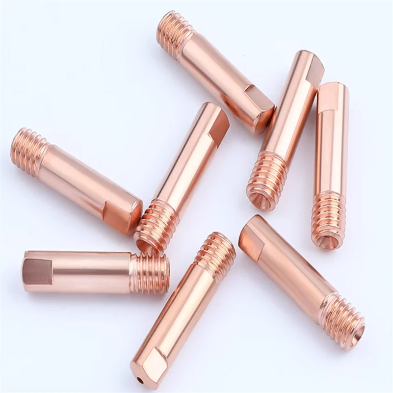 270 250 14AK 15AK CO2 Gas Shielded Welding Machine Accessories Wire Conductive/Guide/Feeding Nozzle M6  L 25MM 0.8 1.0 1.2