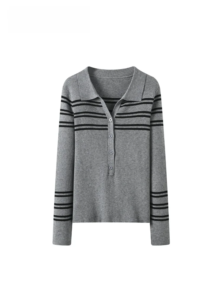 

Cara CLUB plus Size Ne Long Sve Knitted Sweater Women's Autumn Vintage Color Blo Striped Top Trendy plus Size Sister