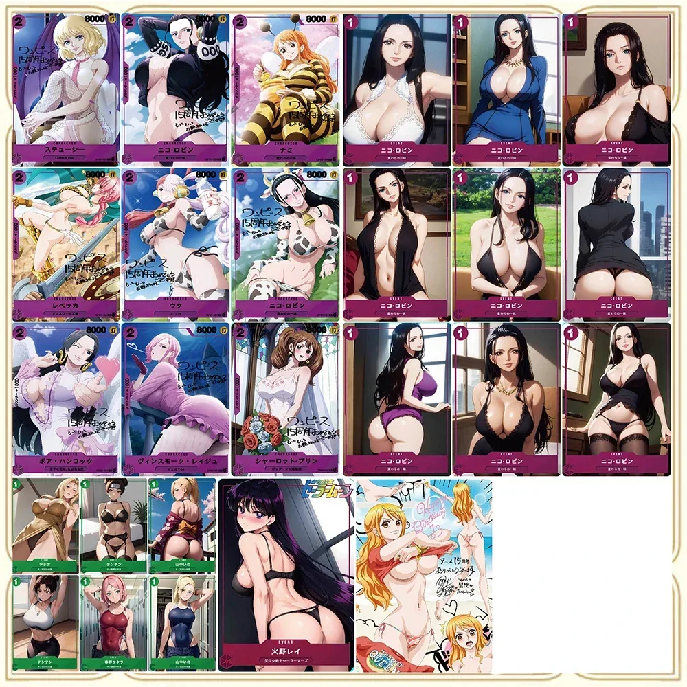 Anime One Piece Naruto DIY ACG Boys Games Toys Collectible Cards Birthday Gifts Board Game Nami Nico Robin Tsunade Hinata