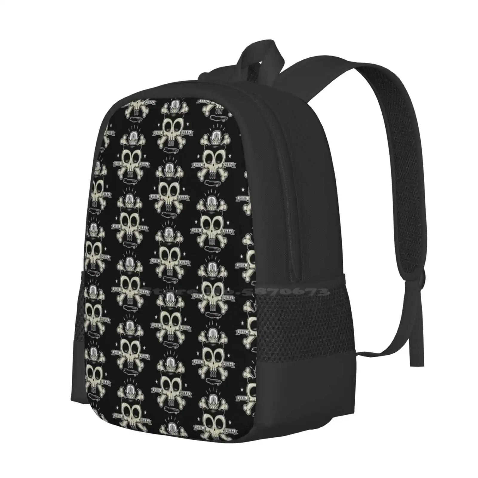 Bone Headed New Arrivals Unisex Bags Student Bag Backpack Skulls Skeletons Bones Alternative Pop Icon Head Aliens Tattoo