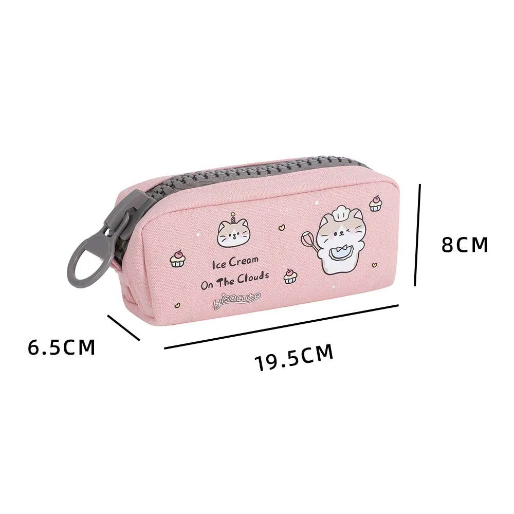 القرطاسية تخزين الكرتون قماش مقلمة أدوات الكتابة الحيوان الكرتون قماش القلم حقيبة القطط سعة كبيرة