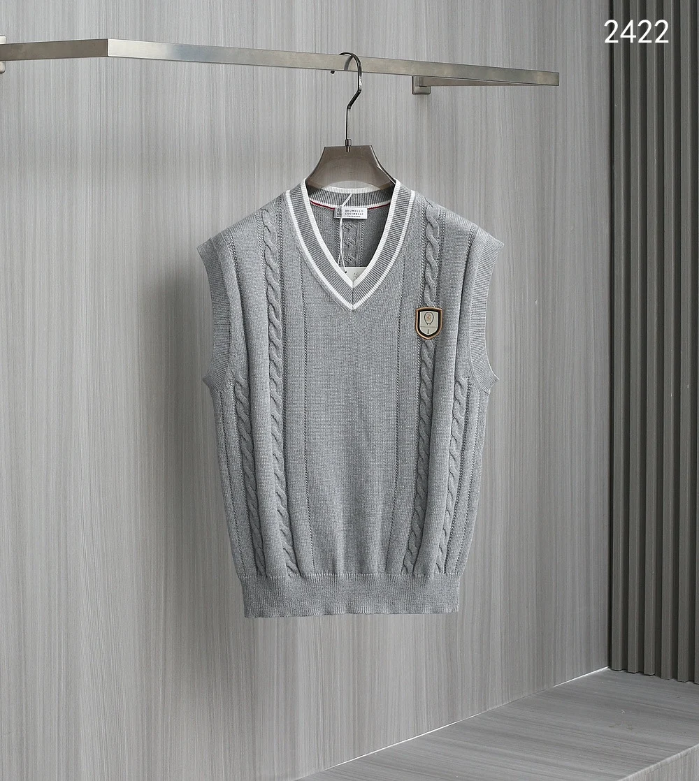 BILLIONAIRE BLKA CPTG Sweater vest Cotton men 2025 Autumn Winter Thick New V-neck warm knitting big size M-4XL high quality Coat